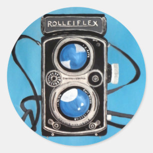 Vintage Twin Lens Camera Classic Round Sticker