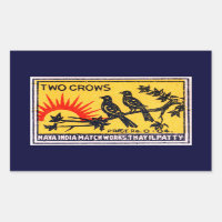 Vintage Two Crows Match Label