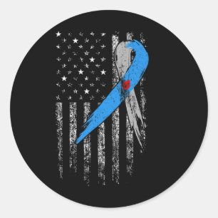 Vintage Type 1 T1d Diabetes Awareness Month Ribbon Classic Round Sticker
