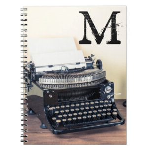 Vintage Type Writer Monogram Initial Note Book