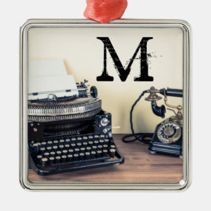 Vintage Type Writer Retr Monogram Initial Ornament