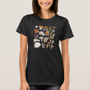Vintage Types Of Mushroom Botanical Mushroom T-Shirt