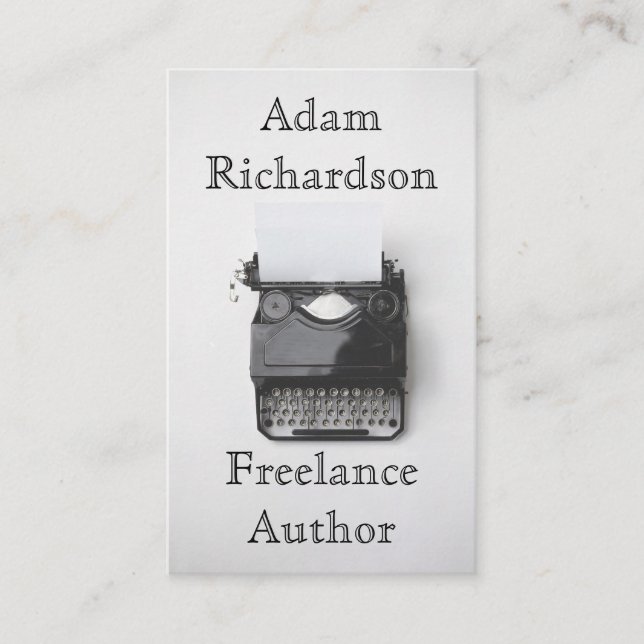 Vintage Typewriter Author Editor Journalist  Business Card (Front)