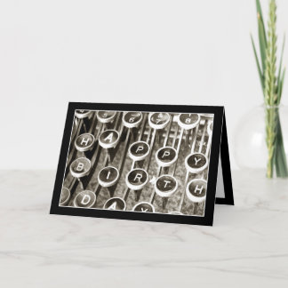 Vintage Typewriter Birthday Greeting Card