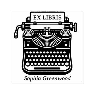 Vintage Typewriter - Ex Libris Rubber Stamp