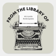 Vintage Typewriter From The Library Of Bookplate