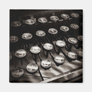 Vintage Typewriter Keys in Black and White Magnet