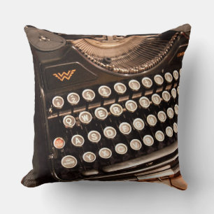 Vintage Typewriter Keys Throw Pillow
