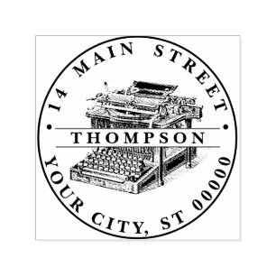 Vintage Typewriter Lithograph Self-inking Stamp