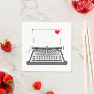 Vintage Typewriter Love Letter Napkin