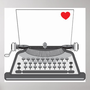Vintage Typewriter Love Letter Poster