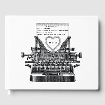 Vintage Typewriter Memo Wedding Guest Book