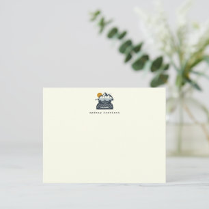 Vintage Typewriter Mountain Landscape Name Flat Card