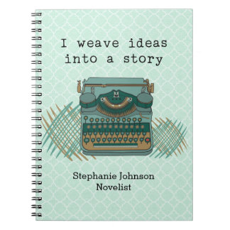 Vintage Typewriter Novelist Writer Notebook