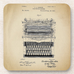 Vintage Typewriter Patent Coaster