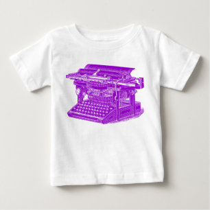 Vintage Typewriter - Purple Baby T-Shirt