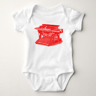 Vintage Typewriter - Red Baby Bodysuit