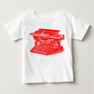 Vintage Typewriter - Red Baby T-Shirt