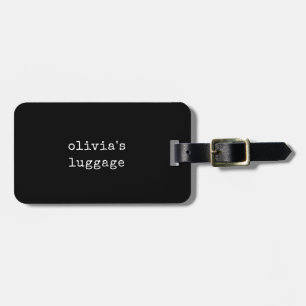 Vintage Typewriter Text Chic Black and White Luggage Tag