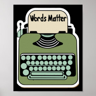 Vintage Typewriter words Retro Design Poster