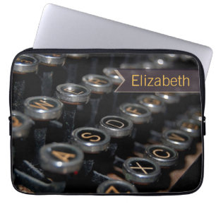 Vintage Typewriter Writer Custom Name Laptop Sleeve