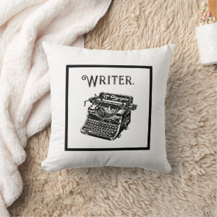 Vintage Typewriter Writer Ink Drawing Sketch Cushion