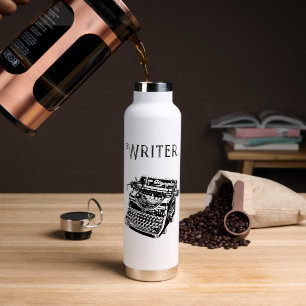 Vintage Typewriter Writer Ink Drawing Sketch  Water Bottle