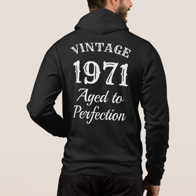 Vintage typography Aged to perfection Birthday Hoodie (Back)