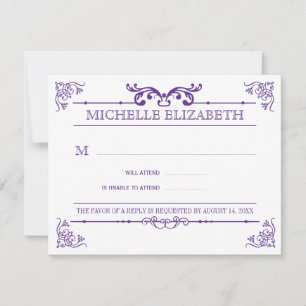 Vintage Typography Bar-Bat Mitzvah Reply RSVP Card
