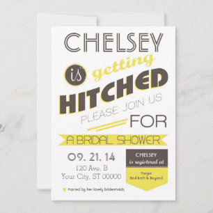 Vintage Typography Bridal Shower Invitation