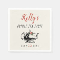 Vintage Typography Bridal Shower Tea Party