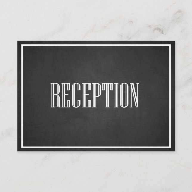 VINTAGE TYPOGRAPHY CHALKBOARD RECEPTION CARD (Front)