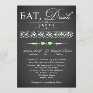 Vintage Typography Chalkboard Wedding Invite 5