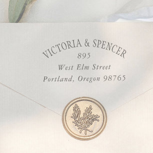 Vintage Typography Curved Wedding Return Address Self-inking Stamp