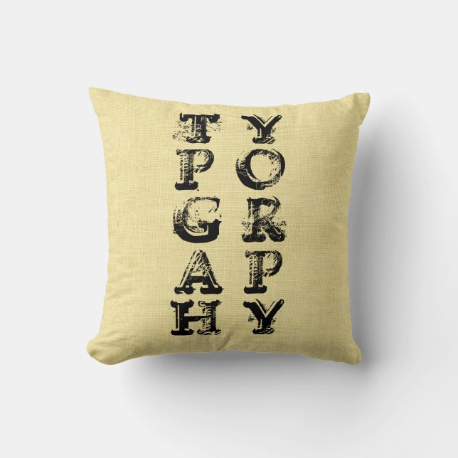 Vintage Typography Cushion (Front)