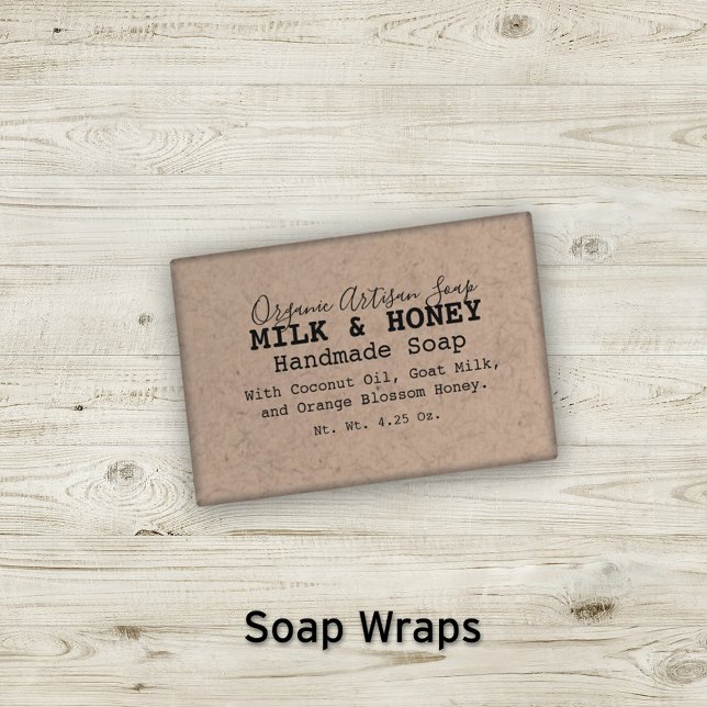 🧼 Vintage Typography Faux Kraft Soap Packaging  (Creator Uploaded)