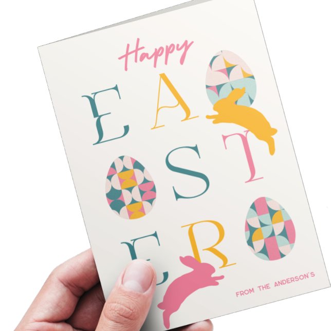 Vintage Typography Happy Easter Holiday Card (Creator Uploaded)
