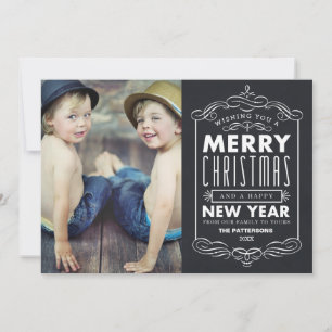 VINTAGE TYPOGRAPHY HOLIDAY PHOTO CARD
