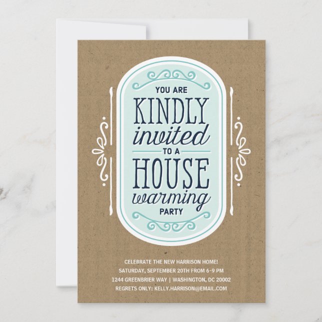 Vintage Typography | Housewarming Pary Invitation (Front)