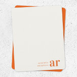 Vintage Typography Monogram Retro Orange Stylish Card<br><div class="desc">A vintage monogram notecard design featuring a retro typography which can easily be personalised with your name and initials to create a unique custom stationery design! The design features an aged style classic ivory cream background along with a orange typeface with a complementary background on the reverse.</div>