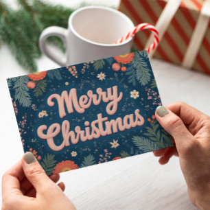 Vintage Typography Non-Photo Merry Christmas Card