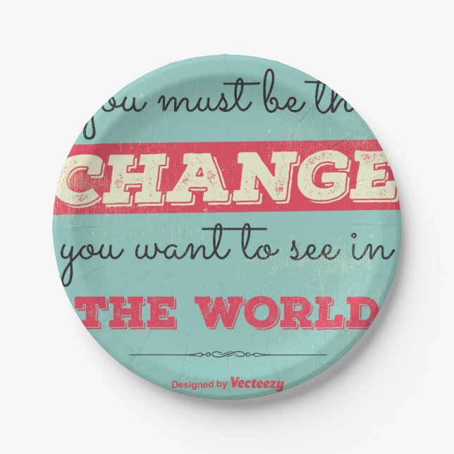 Vintage Typography Paper Plate (Front)