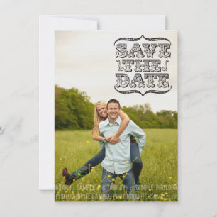 Vintage Typography Photo Save the Date Cards