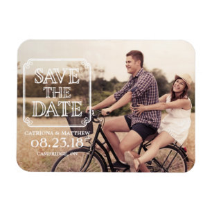 Vintage Typography   Photo Save the Date Magnet