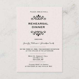 Vintage typography rehearsal dinner invitations