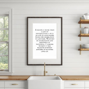 Vintage Typography Rustic Kitchen Poster