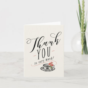 Vintage Typography Tea Party Thank You Card