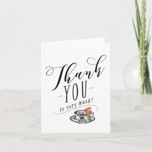 Vintage Typography Tea Party Thank You Card