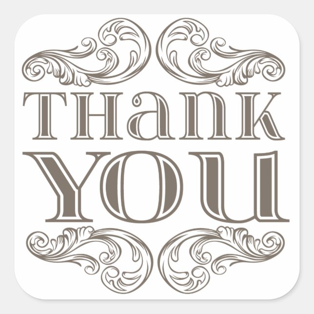 Vintage typography thank you stickers (Front)