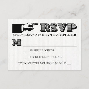 Vintage Typography Wedding Invitation RSVP